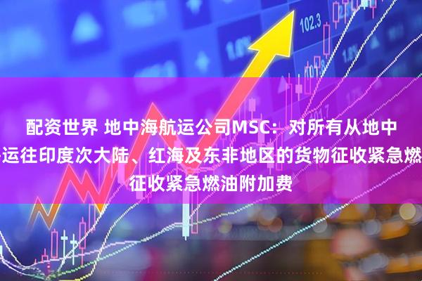 配资世界 地中海航运公司MSC：对所有从地中海和黑海运往印度次大陆、红海及东非地区的货物征收紧急燃油附加费